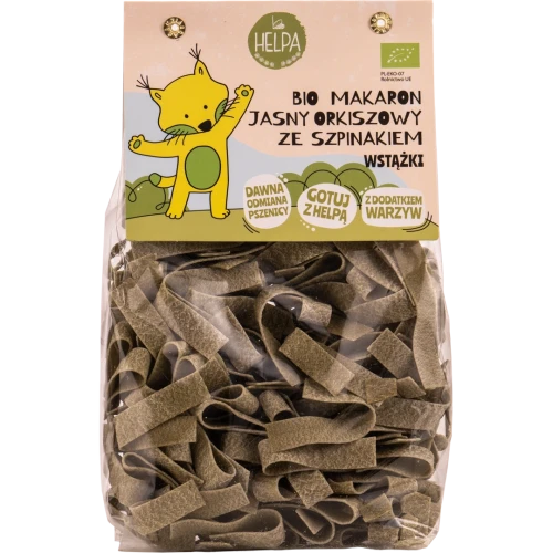 Bio Makaron Jasny Orkiszowy ze Szpinakiem Wstążki
